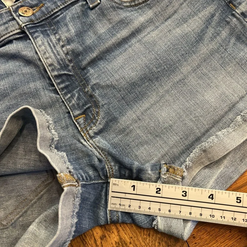 J. Crew Denim Roll Cuff Shorts Indigo Blue Sz 30 Mid Rise 3” Inseam $79 Western